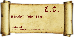 Binó Dália névjegykártya